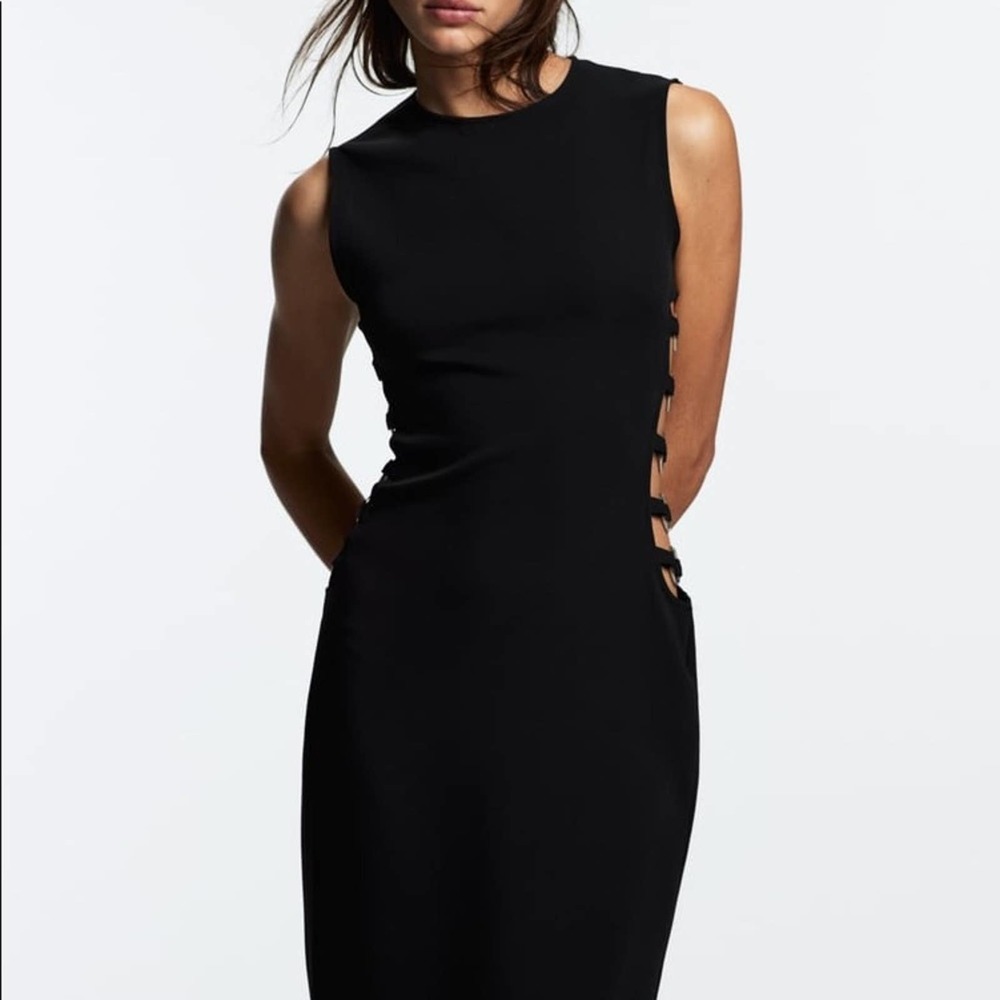 ZARA SIDE RING DRESS BLACK - Picture 9 of 10